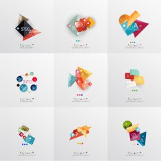 Set of paper graphic layouts N39