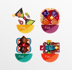Set of abstract geometric shapes with options N113