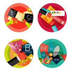 Set of option presentation labels flat design web infographic boxes N31