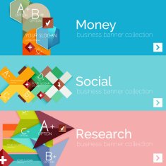 Flat modern info banner set N15