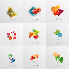 Set of paper graphic layouts N48