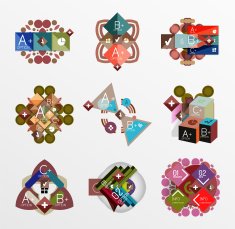 Set of abstract geometric shapes with options N118