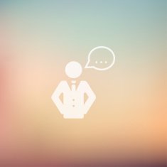 Male speech bubble in flat style icon N2