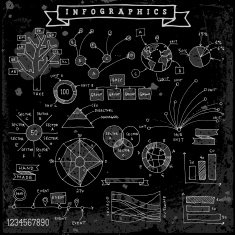 Infographics design elements drawn by hand