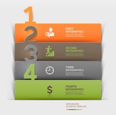 Modern business infographics number paper cut template