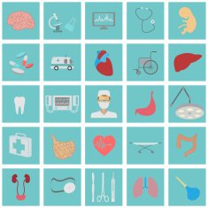 Medical and healthcare icon set N2