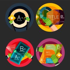 Set of flat design circle option infographics concepts N81
