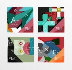 Flat design square shape infographic banner N11