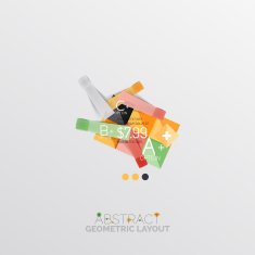 Glossy paper style geometric abstract infographic design N119
