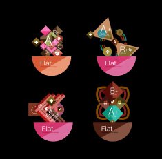 Set of abstract geometric shapes with options N123