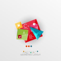 Glossy paper style geometric abstract infographic design N120