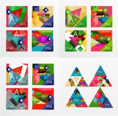 Flat design geometric info banners web boxes N8