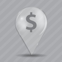 Dollar Glossy Icon Vector Illustration