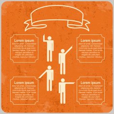 Infographic template with Pointing hands and text Vector