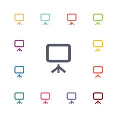 board flat icons set