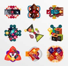 Set of abstract geometric shapes with options N137
