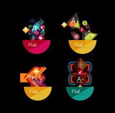 Set of abstract geometric shapes with options N138