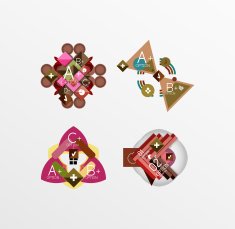 Set of abstract geometric shapes with options N141