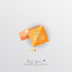 Glossy paper style geometric abstract infographic design N121