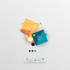 Glossy paper style geometric abstract infographic design N122