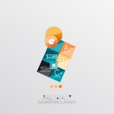Glossy paper style geometric abstract infographic design N123