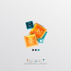 Glossy paper style geometric abstract infographic design N124