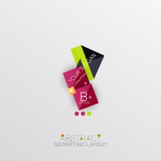 Glossy paper style geometric abstract infographic design N125