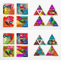 Flat design geometric info banners web boxes N11