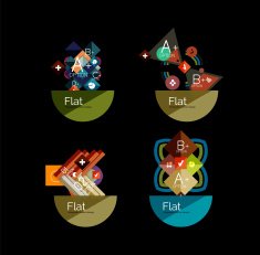 Set of abstract geometric shapes with options N142