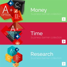 Flat design paper infographic banner set N16