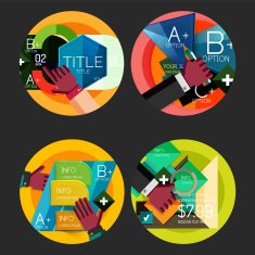 Set of flat design circle option infographics concepts N90