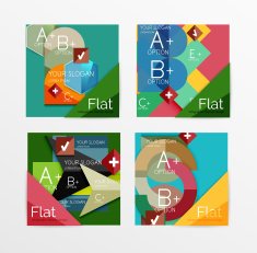 Flat design square shape infographic banner N13