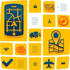 navigation flat infographic N22