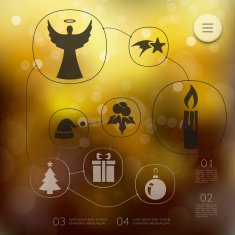 Christmas infographic with unfocused background N54