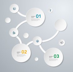 Infographic design white circles