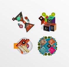 Set of abstract geometric shapes with options N151