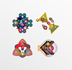 Set of abstract geometric shapes with options N154
