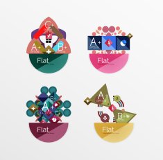 Set of abstract geometric shapes with options N158