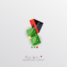 Glossy paper style geometric abstract infographic design N128