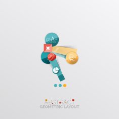 Glossy paper style geometric abstract infographic design N129