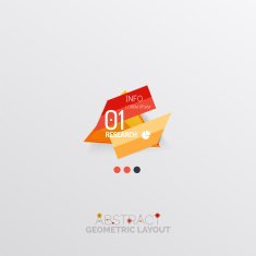 Glossy paper style geometric abstract infographic design N130