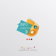 Glossy paper style geometric abstract infographic design N132