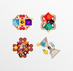 Set of abstract geometric shapes with options N159