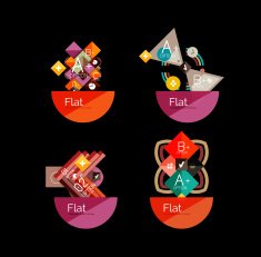 Set of abstract geometric shapes with options N160