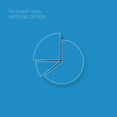 Pie chart infographic element in modern material flat design with