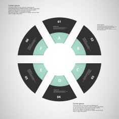 Ring from six parts on light background