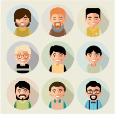 This is set of cartoon characters men For avatars