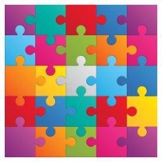 Square puzzle - 25 parts
