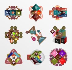 Set of abstract geometric shapes with options N165