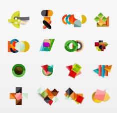 Set of modern geometric infographic web layouts N95